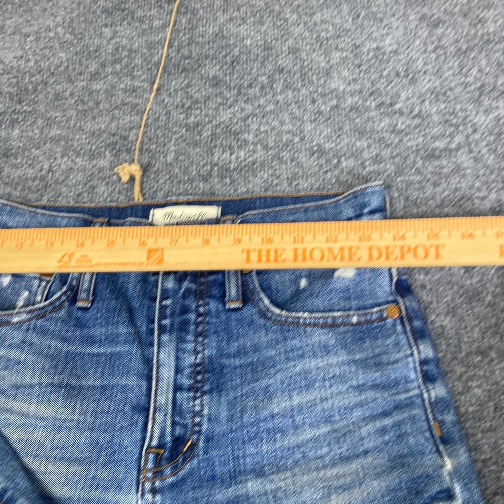 Madewell Classic Straight Jeans Blue High Rise Raw Hem AA614 Size 26 Selvedge - Picture 7 of 10